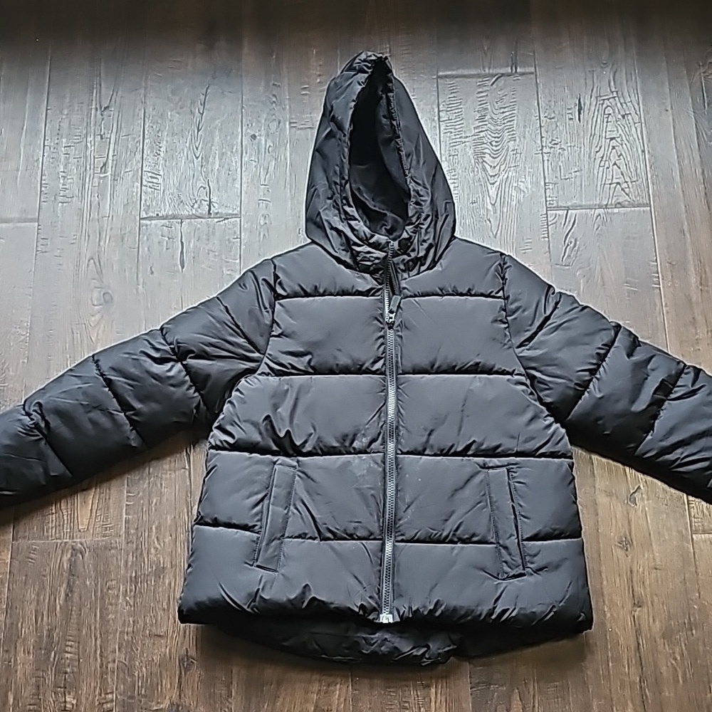 Swiss Tech puffer coat plus size 10/12 black gently used - Picture 1 of 2
